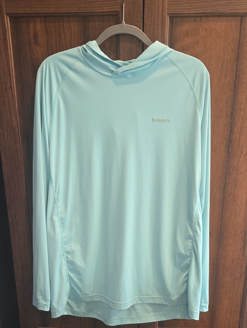 Simms White Performance Shirt with Pink Logo